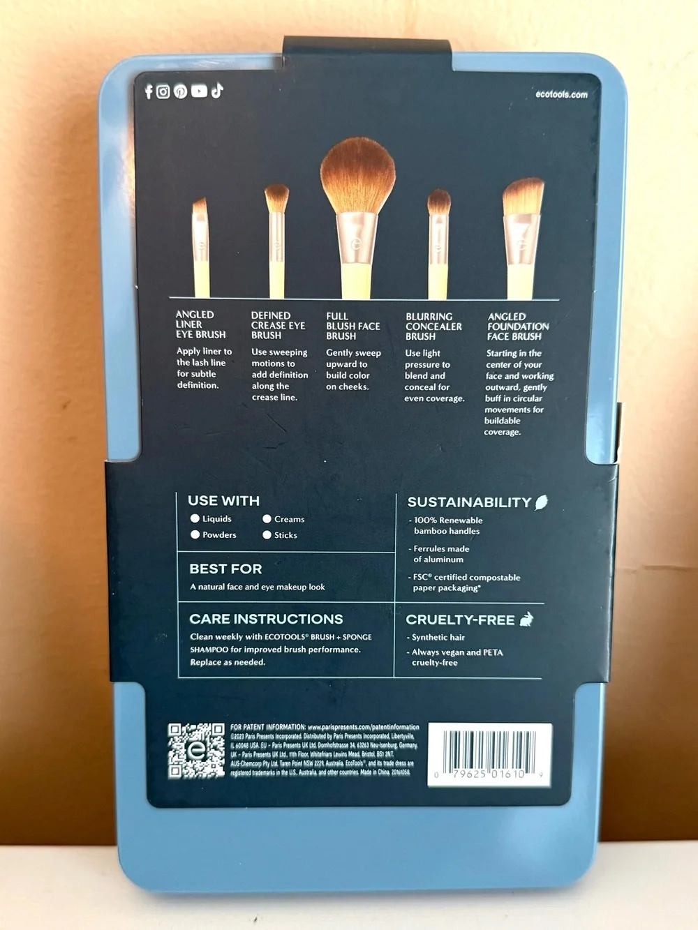 ECOTOOLS FRESH FACE BRUSH SET + WONDER COVER COMPLEXION BRUSH NEW CRUELTY-FREE